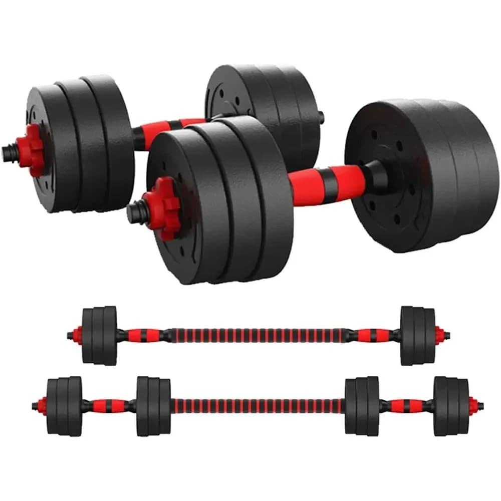 44Lbs Adjustable Dumbbells Set with Continuation Rod for Bar, Suitable for Home Gym Workouts
