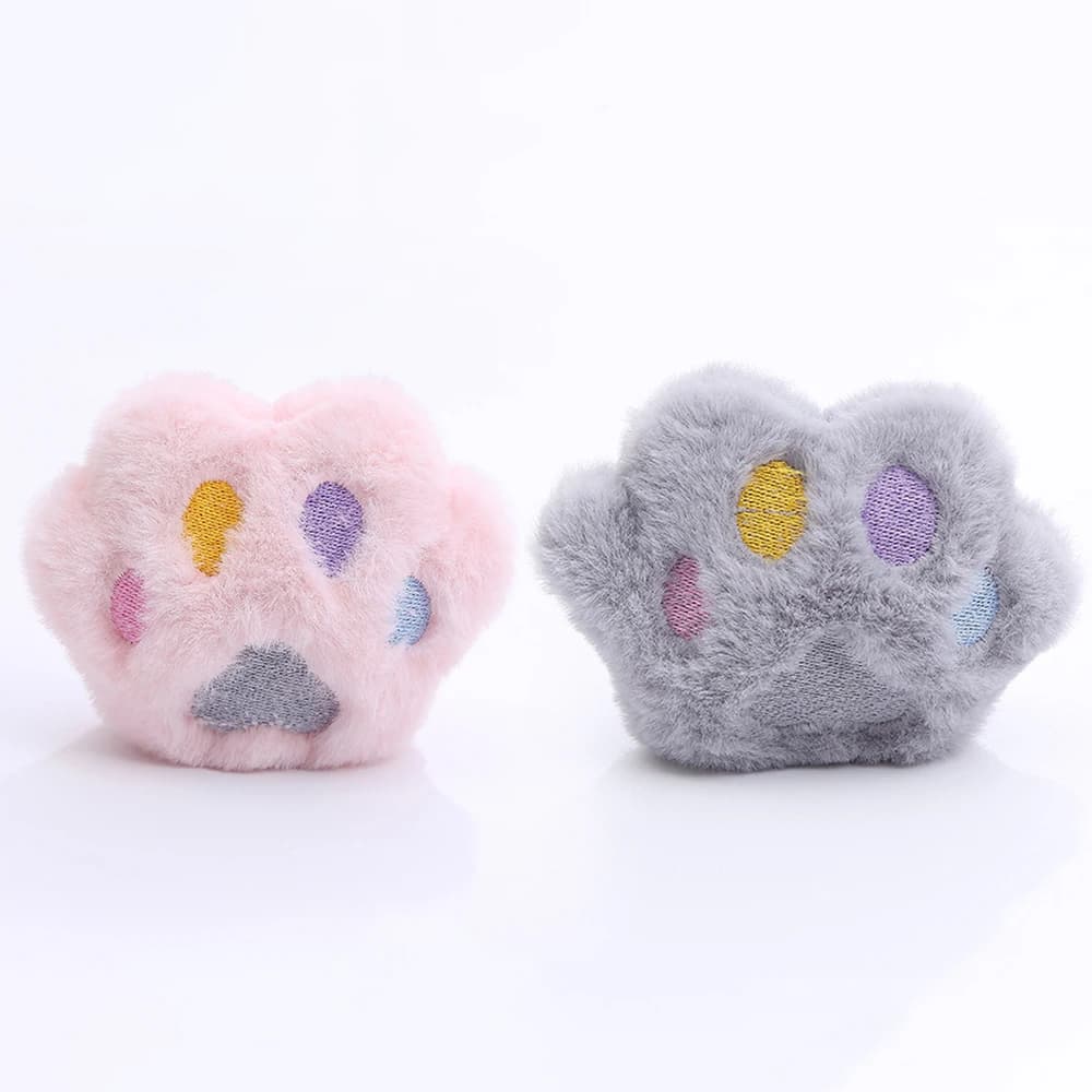 1pc carino a forma di zampa gatto peluche corallo pile interattivo giocattoli da masticare per animali domestici per la pulizia dei denti del gattino resistente ai morsi cuscino del gatto giocattolo