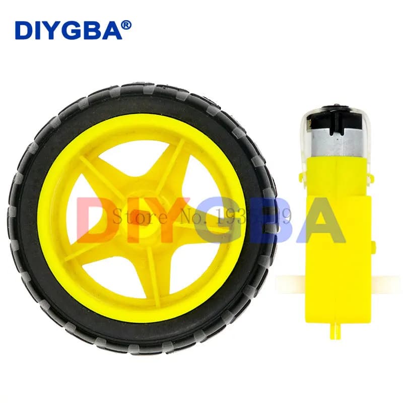 Motor TT + wheel from 65mm Motor DC3V-6V 130 Motor with wheel for Arduino Smart Car Robot TT Motor 3V-6V