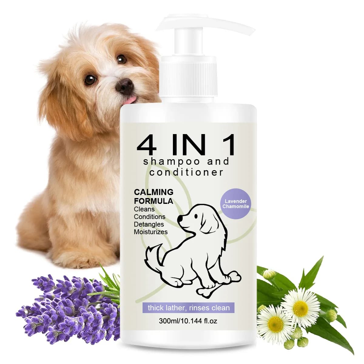 Shampoo e balsamo per animali domestici 4 in 1 Shampoo speciale per cani e gatti Mantieni animali puliti e profumati per prevenire la caduta dei capelli