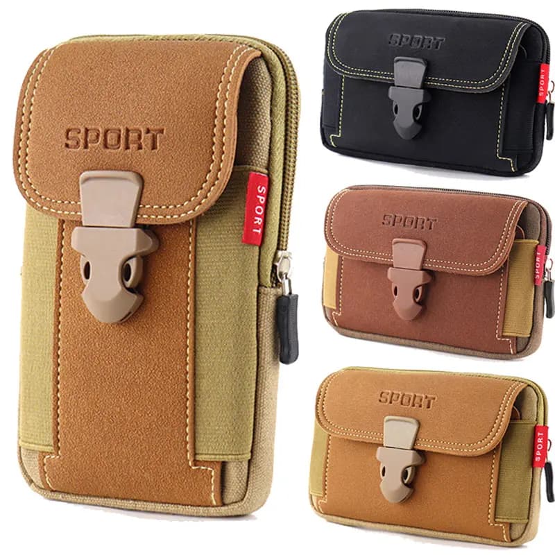 Men's Multifunction Waist Bag Pocket Casual For Cell Phone Tactical Bag For Outdoor Sports Waist Bag