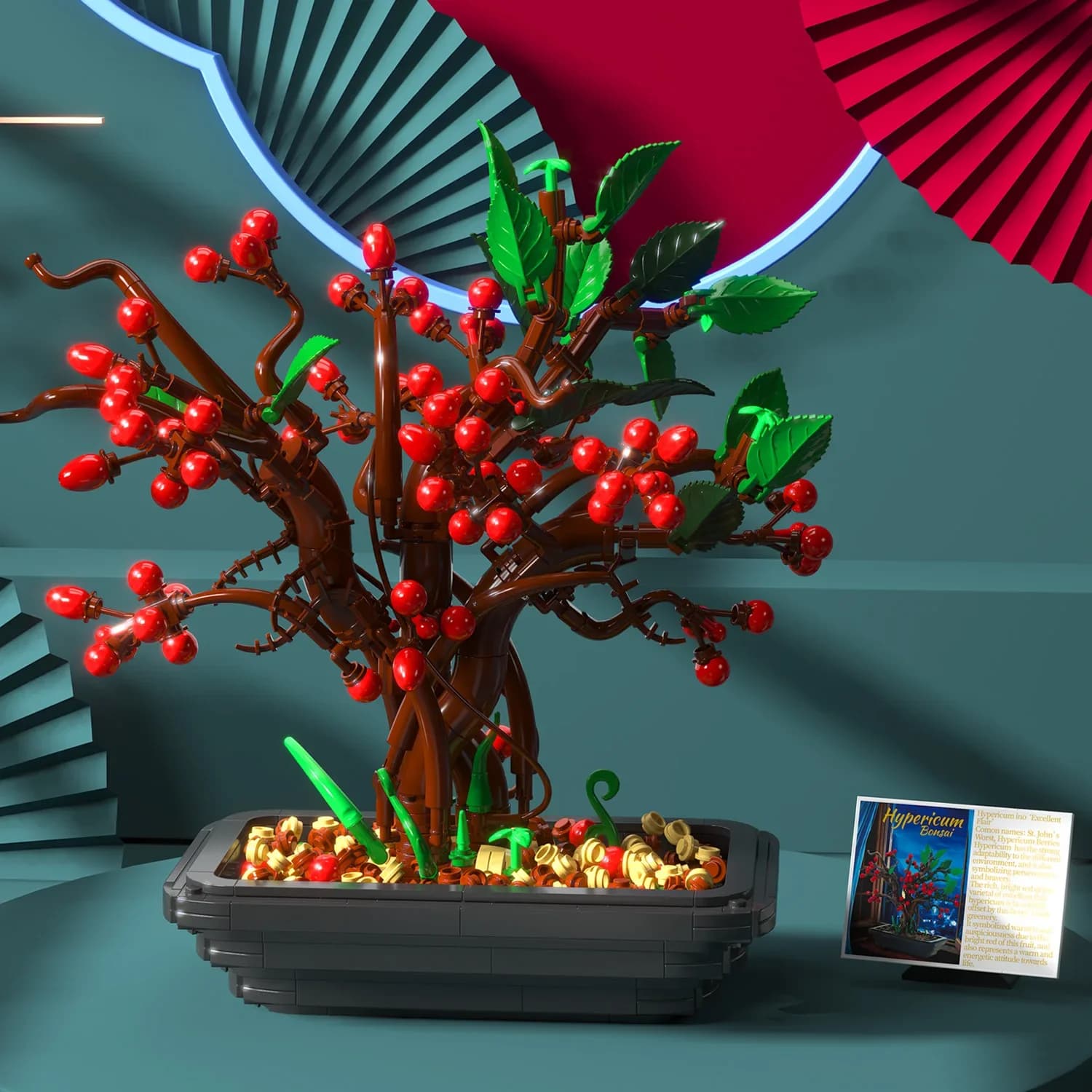879PCS Hypericum In Vaso Building Blocks Fiore Bonsai Modello Mattoni Decorazione del Desktop Per Bambini Educativi Giocattoli FAI DA TE Regali di Festa
