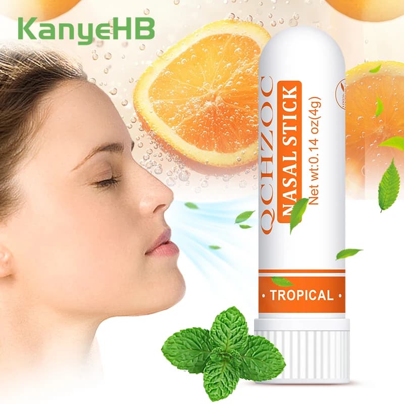 1 pz Stick Nasale alla Menta Forte Aroma Rinfrescante Rilassante Allevia la Fatica Stick Menta Fresca Olio Essenziale Ricco di Menta e Arancia F030