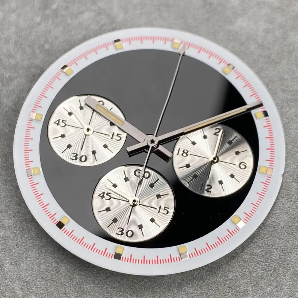 Cronografo multifunzione da 38 mm in acciaio inossidabile oro rosa adatto per orologio al quarzo VK63 VK64 quadrante con lunetta in ceramica con cristallo di zaffiro