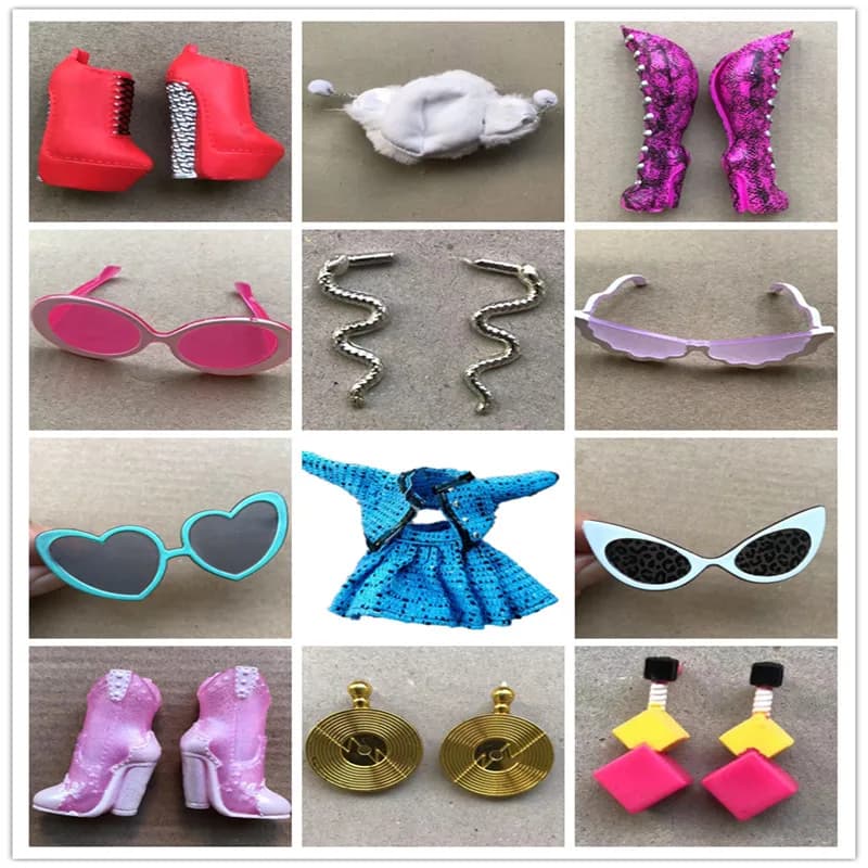 Original Band Team Members Big Fashion Sister Clothes Glasses Shoes Boots Musical instrument DIY Doll Decor Accessories