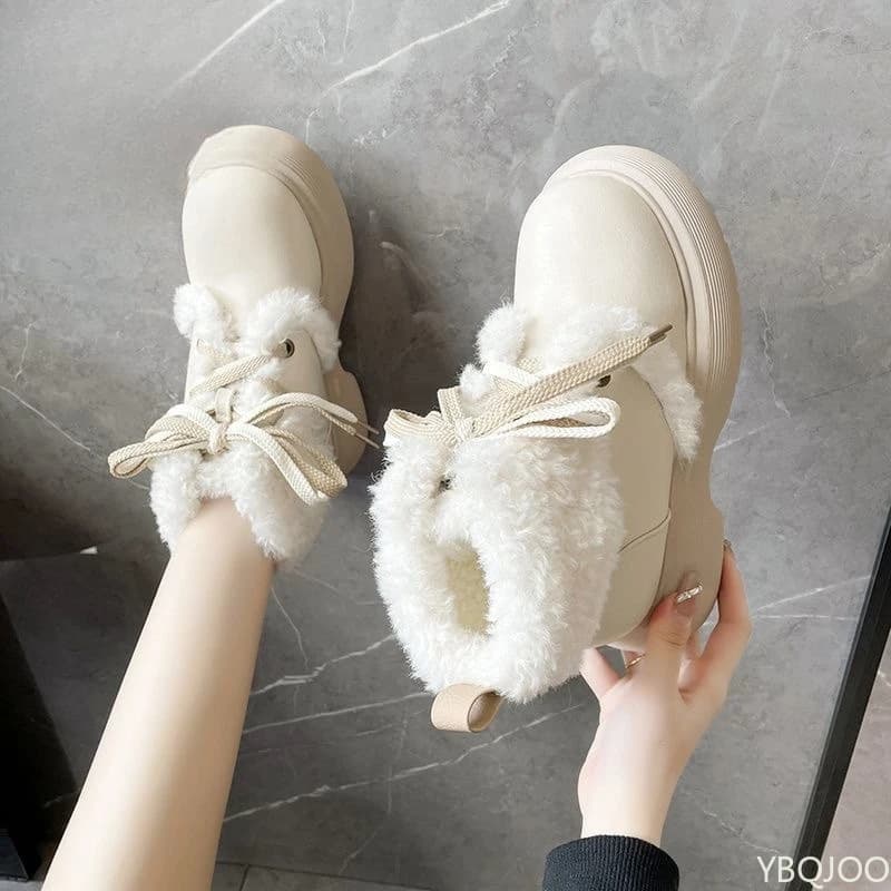 Stivaletti corti alti comodi e semplici di nuovo stile invernale caldo da donna per il tempo libero quotidiano da donna Scarpe da donna versatili in tinta unita