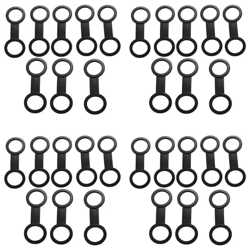 HOES-32 Pieces Scuba Diving Dive Snorkeling Silicone Snorkel Mask Strap Keeper Holder Clips Retainer Attachment Gear Black