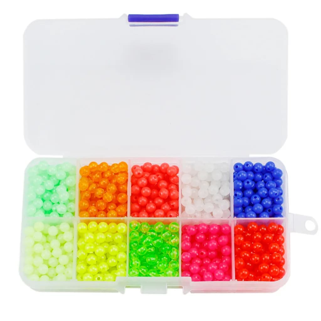 1000 pieces of light fishing beans that light up in the dark floating balls round cap beads for tailoring equipment esca space theme