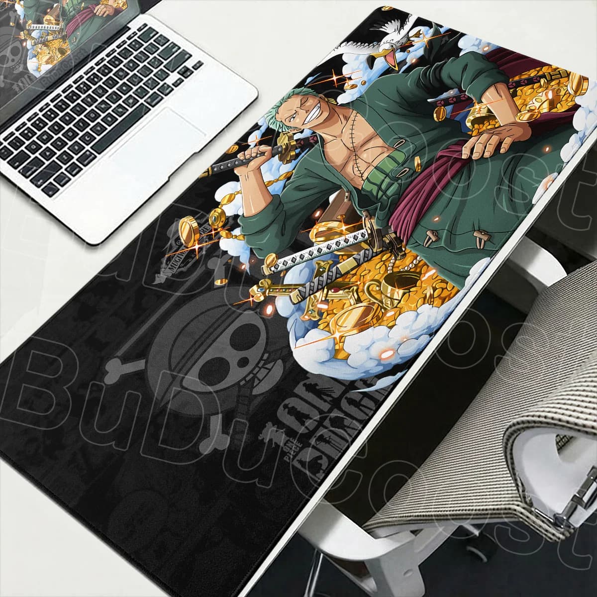HD Print Laptop Gamer Anime Carpet Speed One Piece Zoro Lock Edge Rubber Playmat Office Computer Black Deskmat Washable Mousepad
