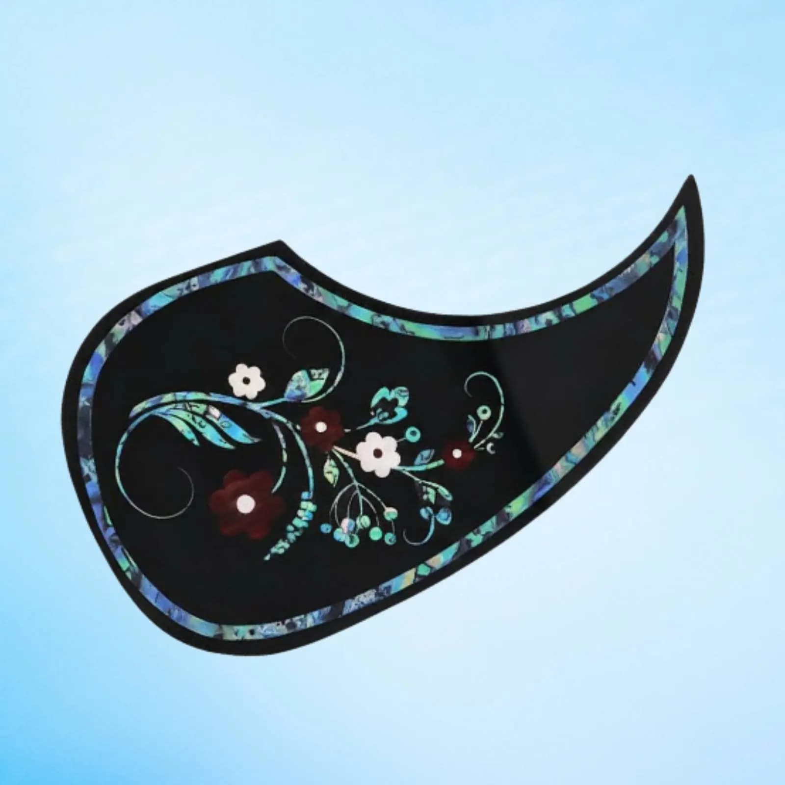 Battipenna per Chitarra Acustica con Motivo a Conchiglia Nacarata, Design Intarsiato, Protezione Superficiale per Chitarra, Battipenna Autoadesivo per Chitarristi