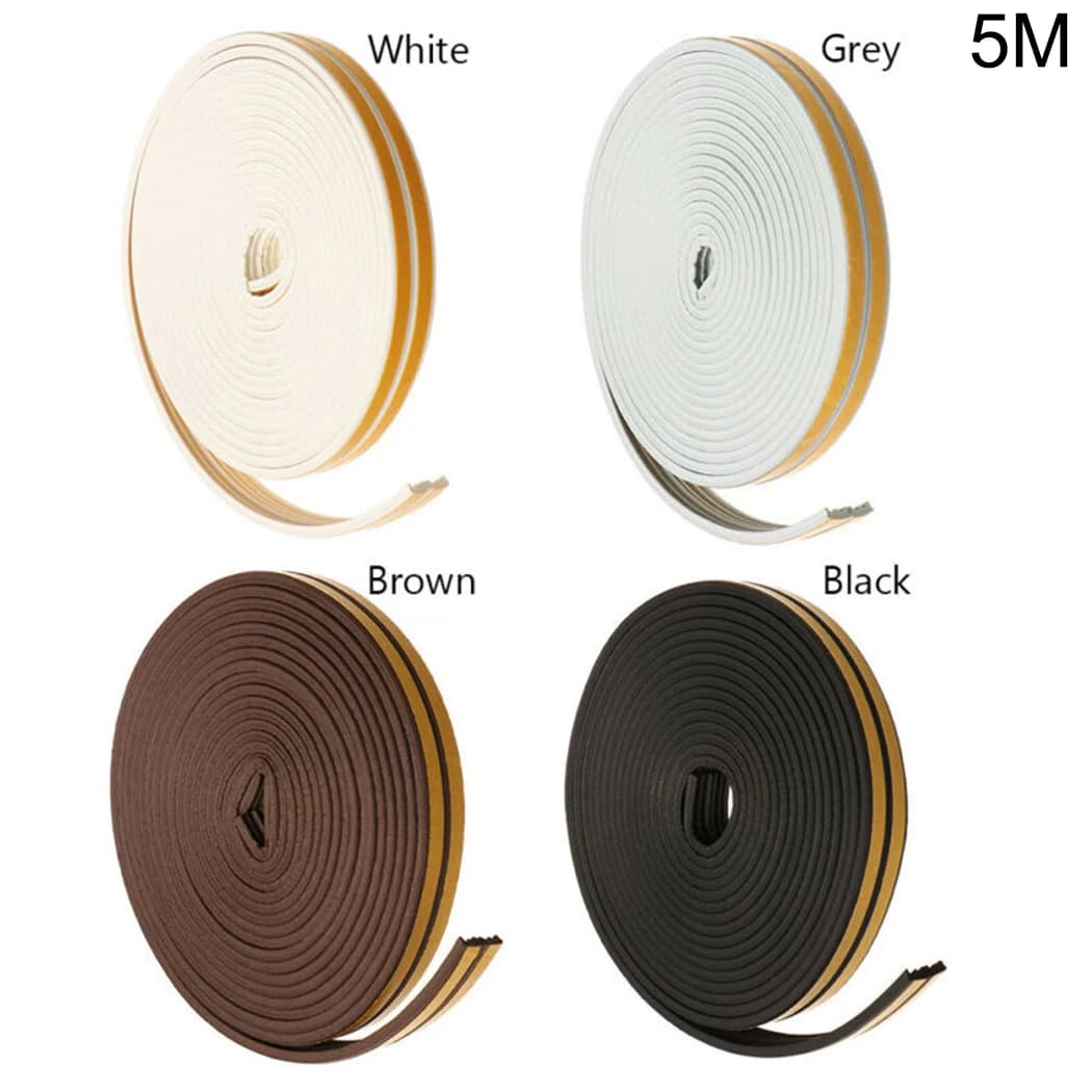 9 x 2mm Meter Foam Seal Strip PVC 1-2mm Draught Excluder Foam Insulation Noise Weather Window New High Quality