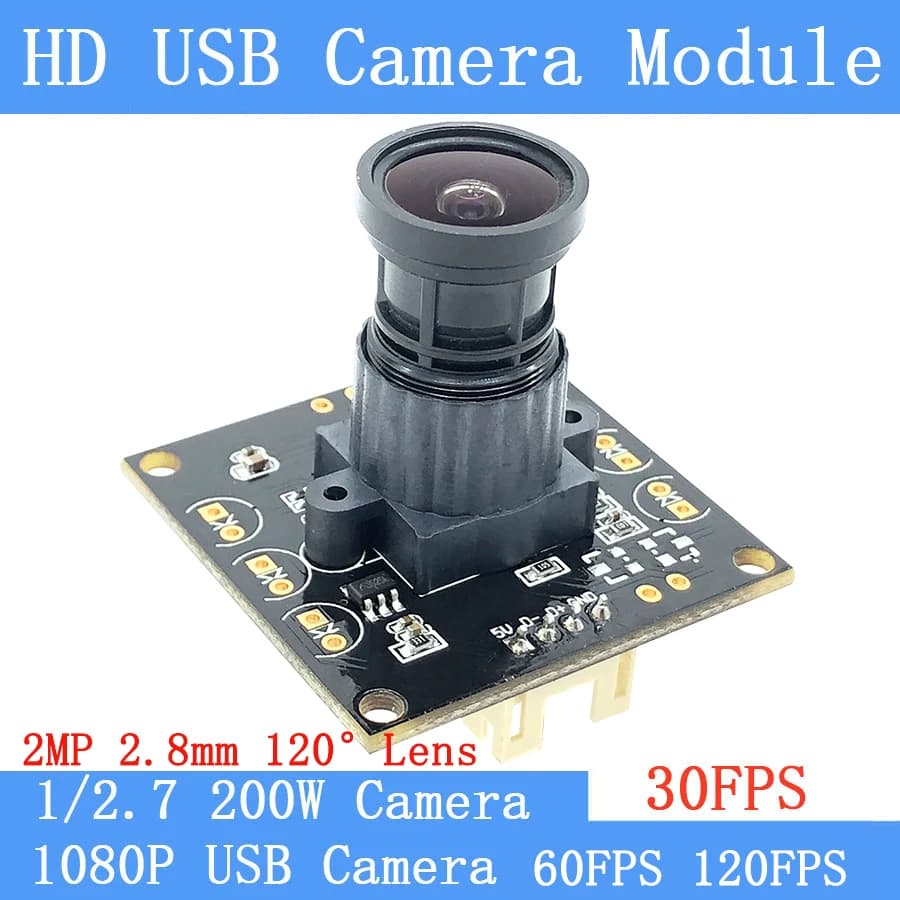 Industria 120 ° Grandangolo 30FPS/60FPS/120FPS CCTV Sorveglianza HD 200W 1920*1080P Android Linux UVC Webcam Codice fotocamera USB