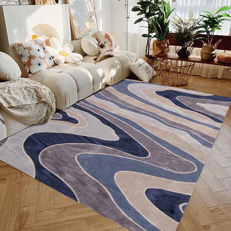 Modern minimalist home carpet, living room, bedroom floor mat, abstract geometric pattern, anti slip and dirt resistant