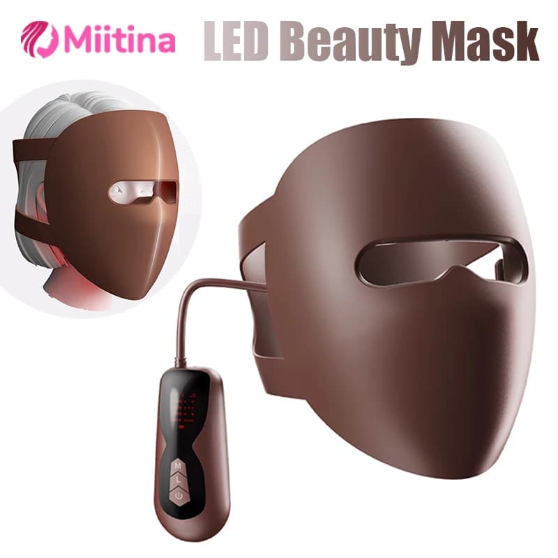 4 colori luce maschera facciale a led terapia della luce rossa 320 perline viso fotone luce ringiovanimento della pelle antirughe anti acne cura di bellezza