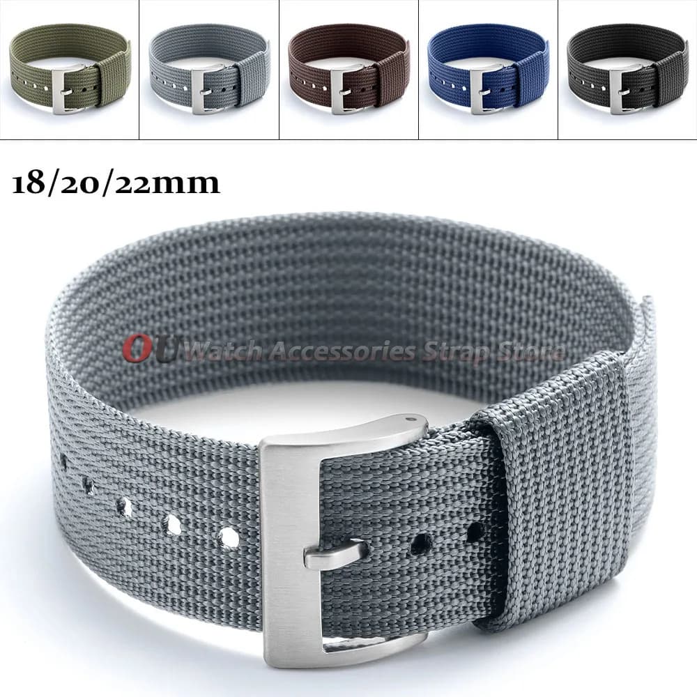 Cinturino per Orologio in Nylon Scanalato da 18mm 20mm 22mm per Orologi Seiko, Cinturino Militare Lavabile e Confortevole per Uomo e Donna