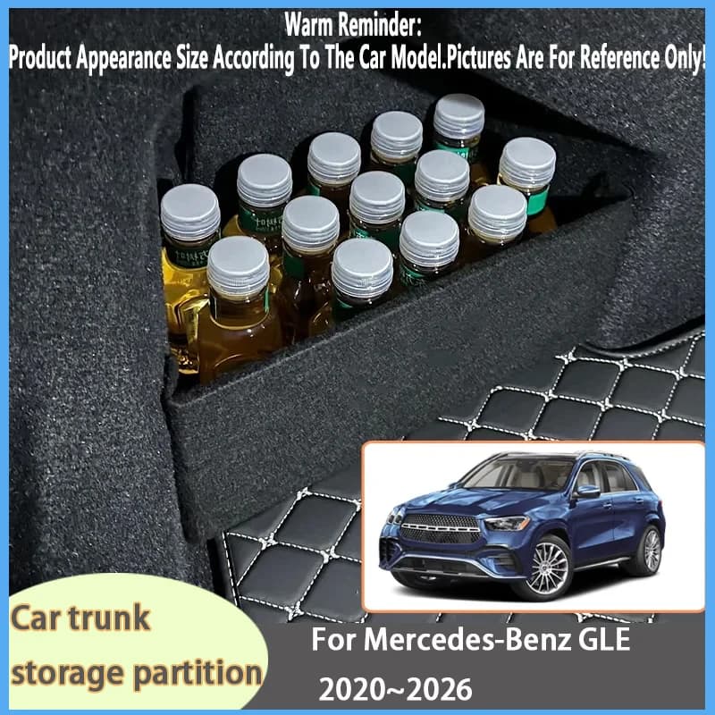 Organizer per Auto Mercedes-Benz GLE 2020~2026, Divisorio Laterale per Bagagliaio Rinforzato, Scatola Portaoggetti Interna per Bagagliaio