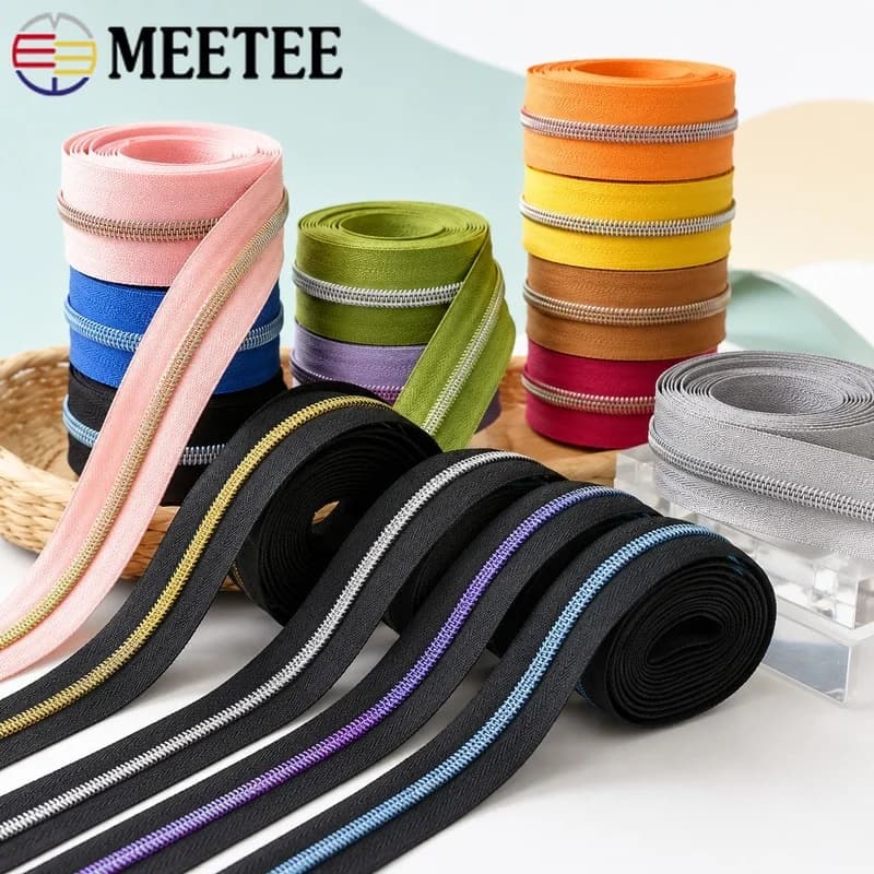 10/20M 5# Nylon Zipper Tape Plastic Coil Cut-To-Length Garment Bag Repair Kit Clothing Sewing Craft Supplies Pouch Dress Trim
