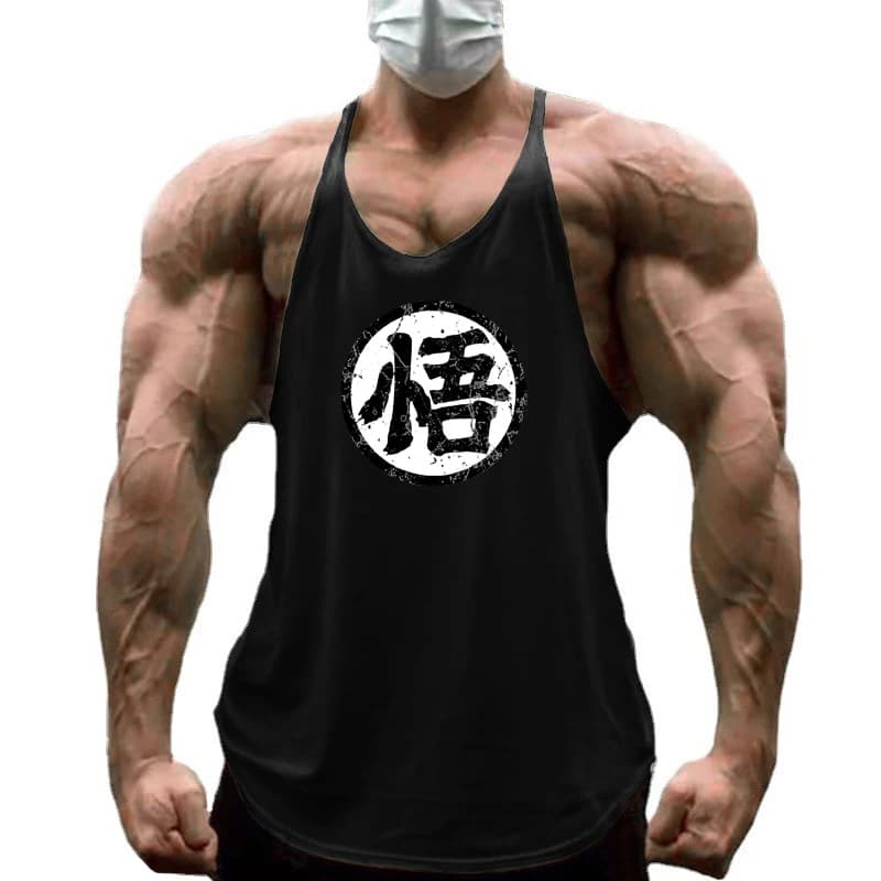 Palestra Fitness Bodybuilding Bretelle T-shirt Moda uomo Stampa Sport Gilet senza maniche Canotte estive in cotone traspirante Y-back