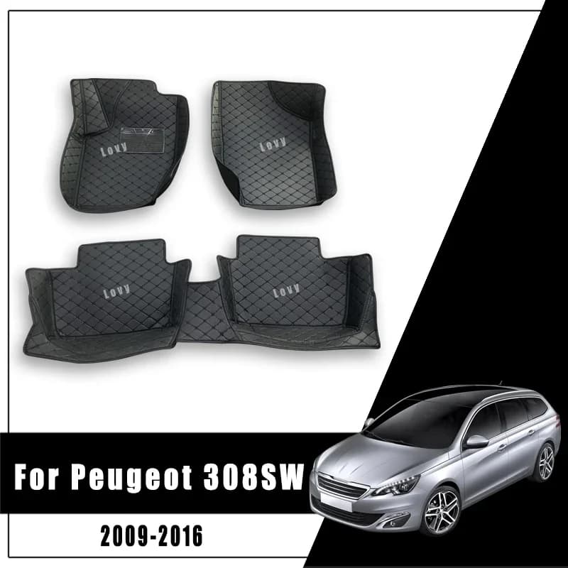 Tappetini Auto per Peugeot 308 SW 308SW 2016 2015 2014 2013 2012 2011 2010 2009 accessori interni Auto tappeti personalizzati