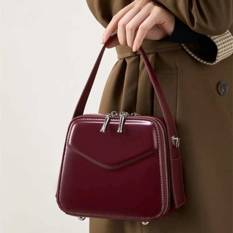 2025 Female Luxury Designer High Quality Underarm Cowhide Genuine Leather Handbags Women Vintage Shoulder Crossbody Bags