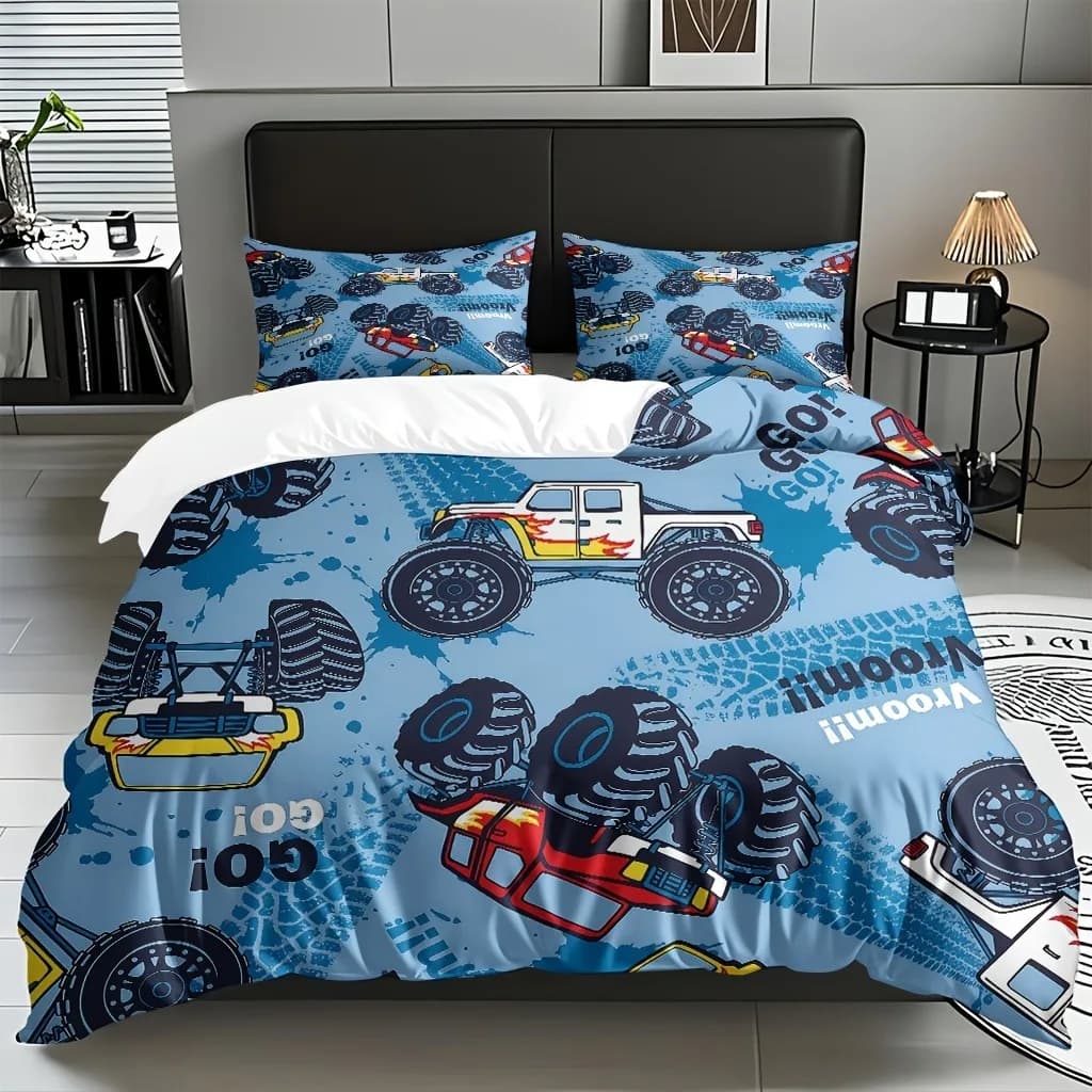 Anime Car Bedding Set 3D Printed Duvet Cover Set Soft Single Twin Double Queen Size Bed Set Home Decorations For Boys Bedroom
