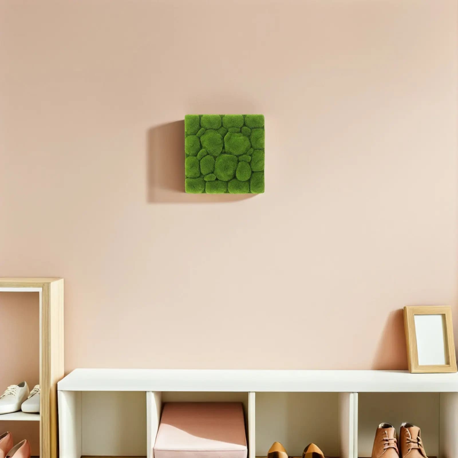 Set of 3 Artificial Musk Panels, Faux Plants for Wall Decoration Fai-da-Te, Green Foam Panels Natural Style