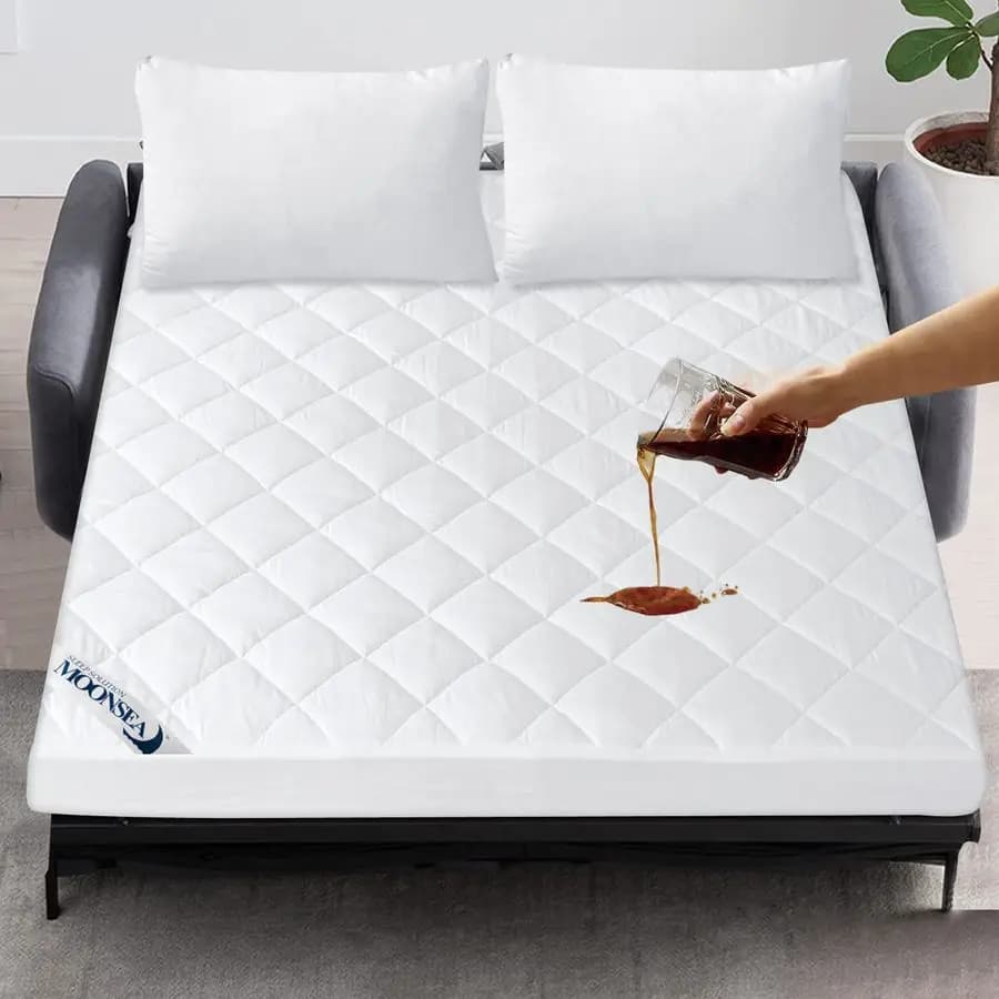 Coprimaterasso per Divano Letto, Protezione Assorbente per Materasso Matrimoniale, Coprimaterasso Trapuntato, Protezione Materasso con Angoli Elasticizzati, 54 x 72, W