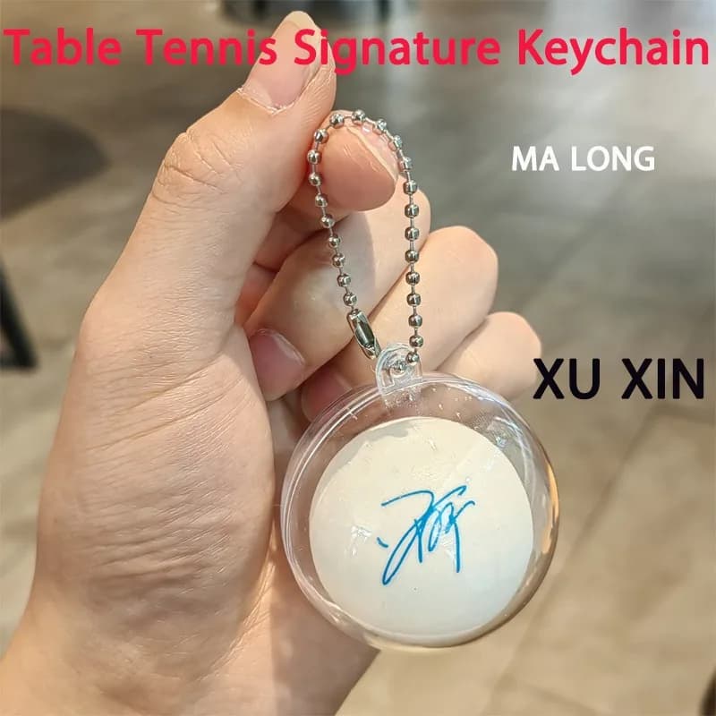 Portachiavi con Firma per Tennis da Tavolo, Ma Long, Sun Yingsha, Wang Chuqin, Xu Xin, Piccolo Ciondolo, Accessori per Borsa e Zaino