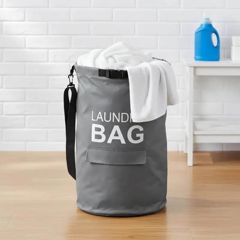 71L Laundry Bag Laundry Basket Room Organizer Backpack With Adjustable Shoulder Straps And Pocket Clothes Hamper