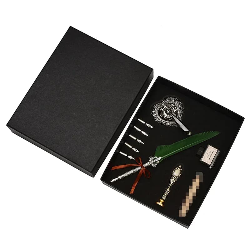 1 Set New Calligraphy Pen Love Retro Feather Pen Suit with 5 Nibs for Fountain Pens Stationery Ink Pen