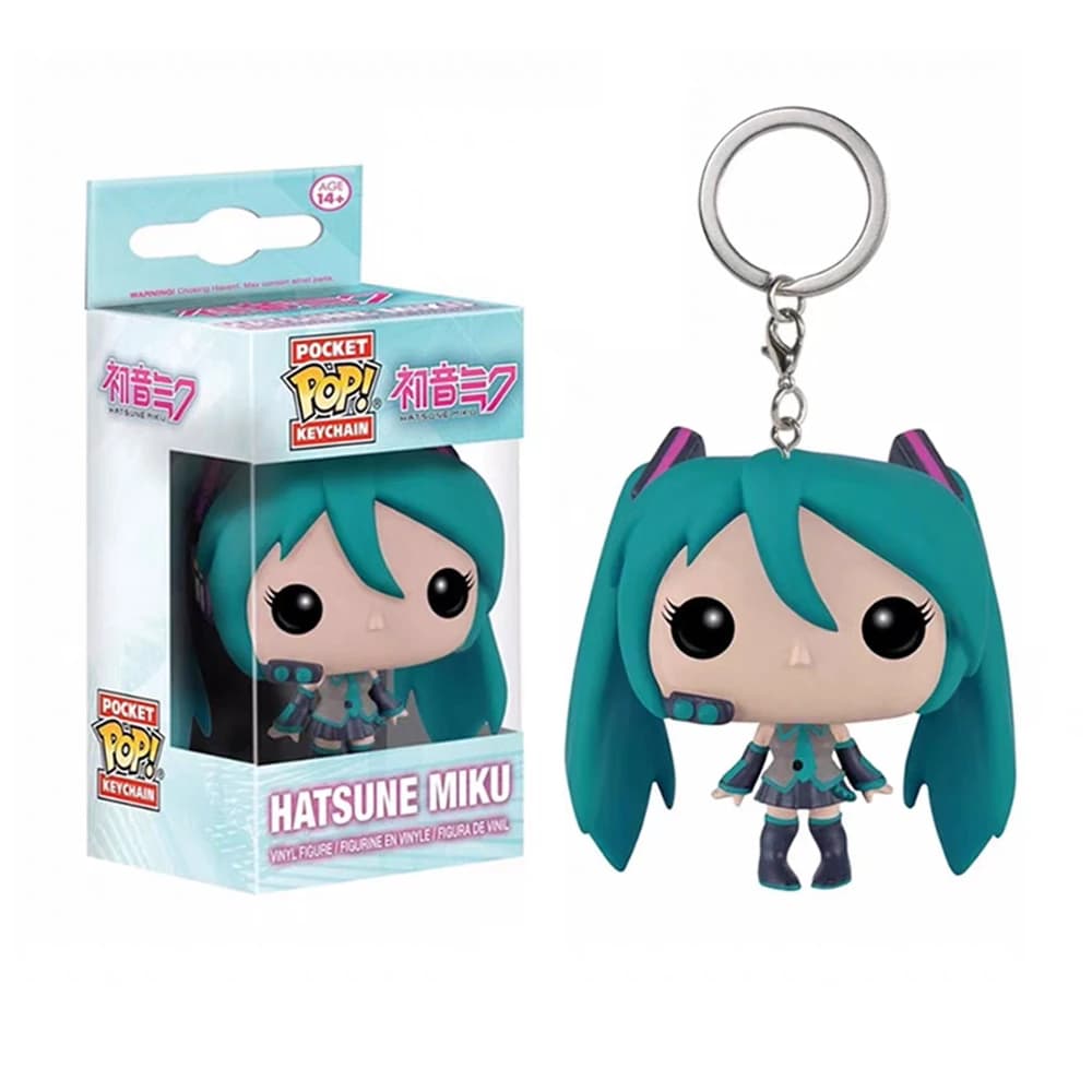 FUNKO POP Anime Hatsune Miku Portachiavi Pocket Pop, Giocattolo Action Figure, Portachiavi in Vinile, Giocattoli per Bambini