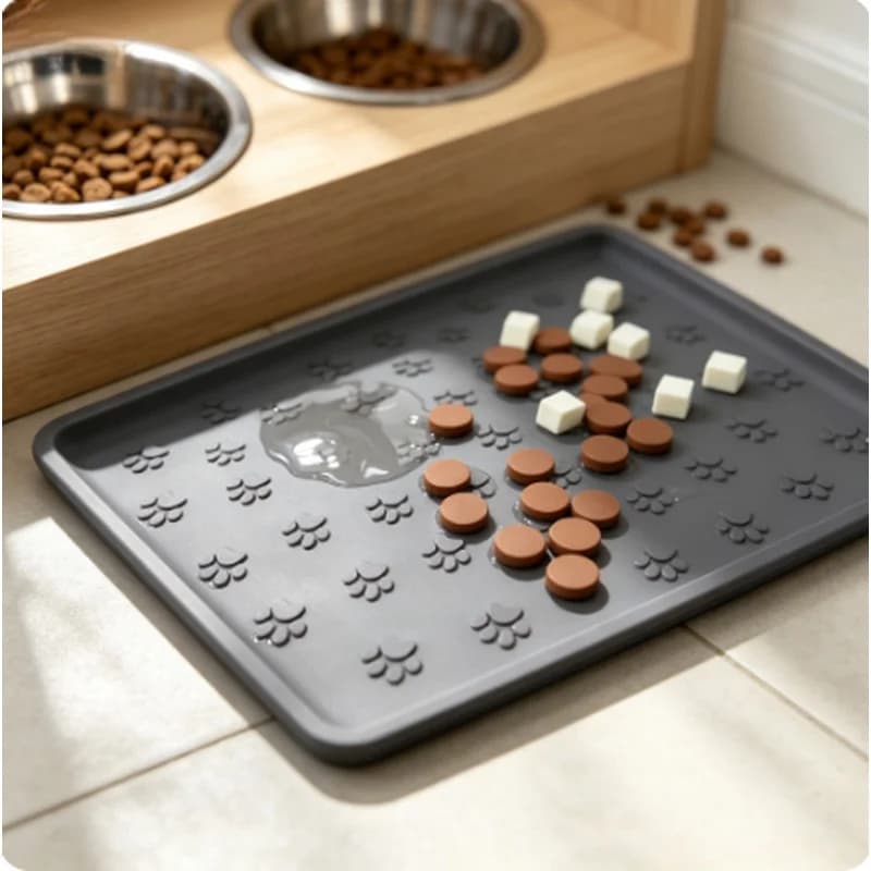 Silicone Pet Feeding Mat Waterproof Dog Cat Food Bowl Placemat Feeder Pad Drinking Organizer for Pets Daily Meal