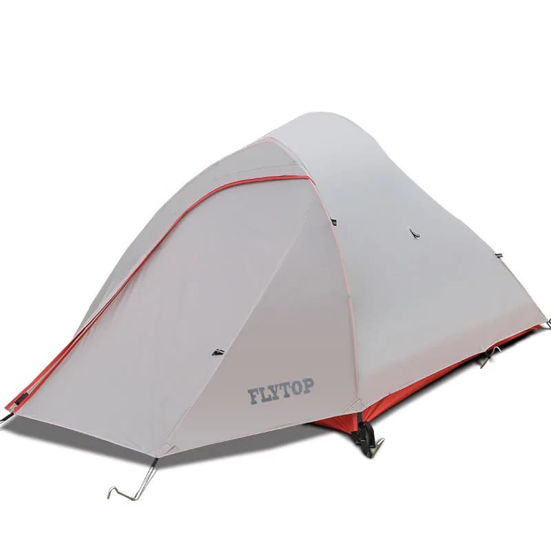 Feituo Outdoor Nylon Silicone Coated 2-Person Double Layer Aluminum Pole Heavy Rain Camping Tent Single Pole Lightweight