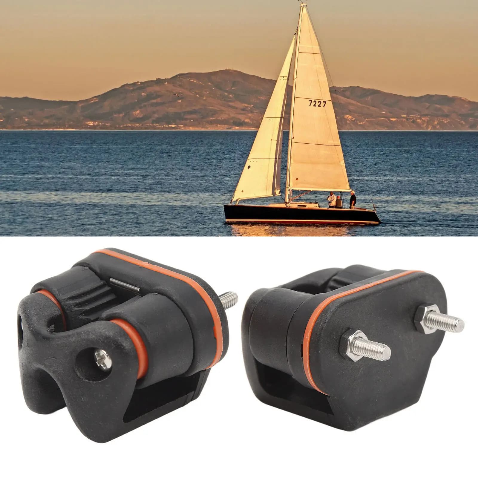 Barca Cam Cleat Fast Entry Ball Bearing Cam Splint Guide Ring Cable Loop Rope Sailing canottaggio kayak pesca sport marini