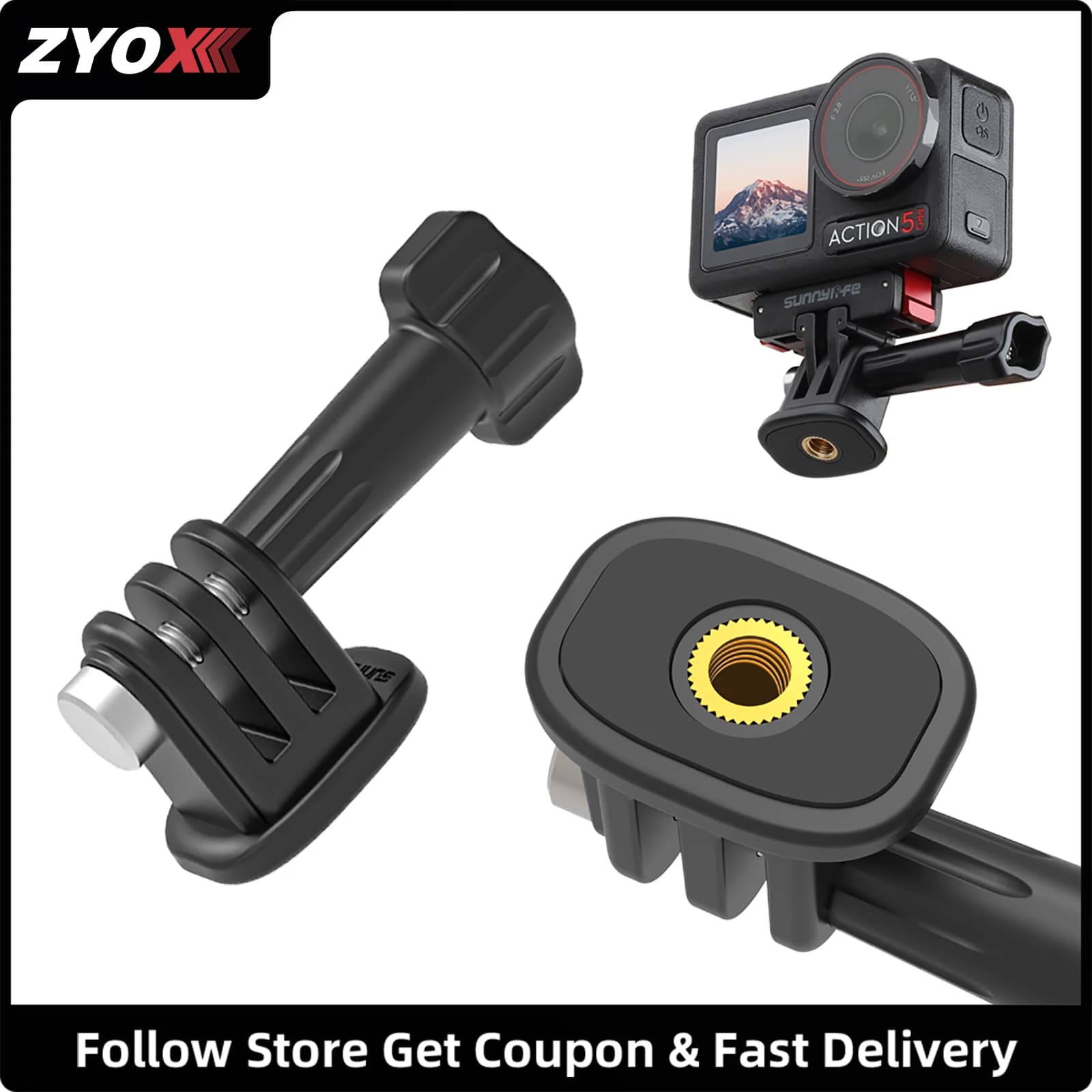 Supporti adattatore per treppiede per DJI Osmo Action 3 4 5 Pro 1/4 Adattatore a vite per Gopro 13 12 11 10 9 Insta360 ACE Pro 2 Accessori