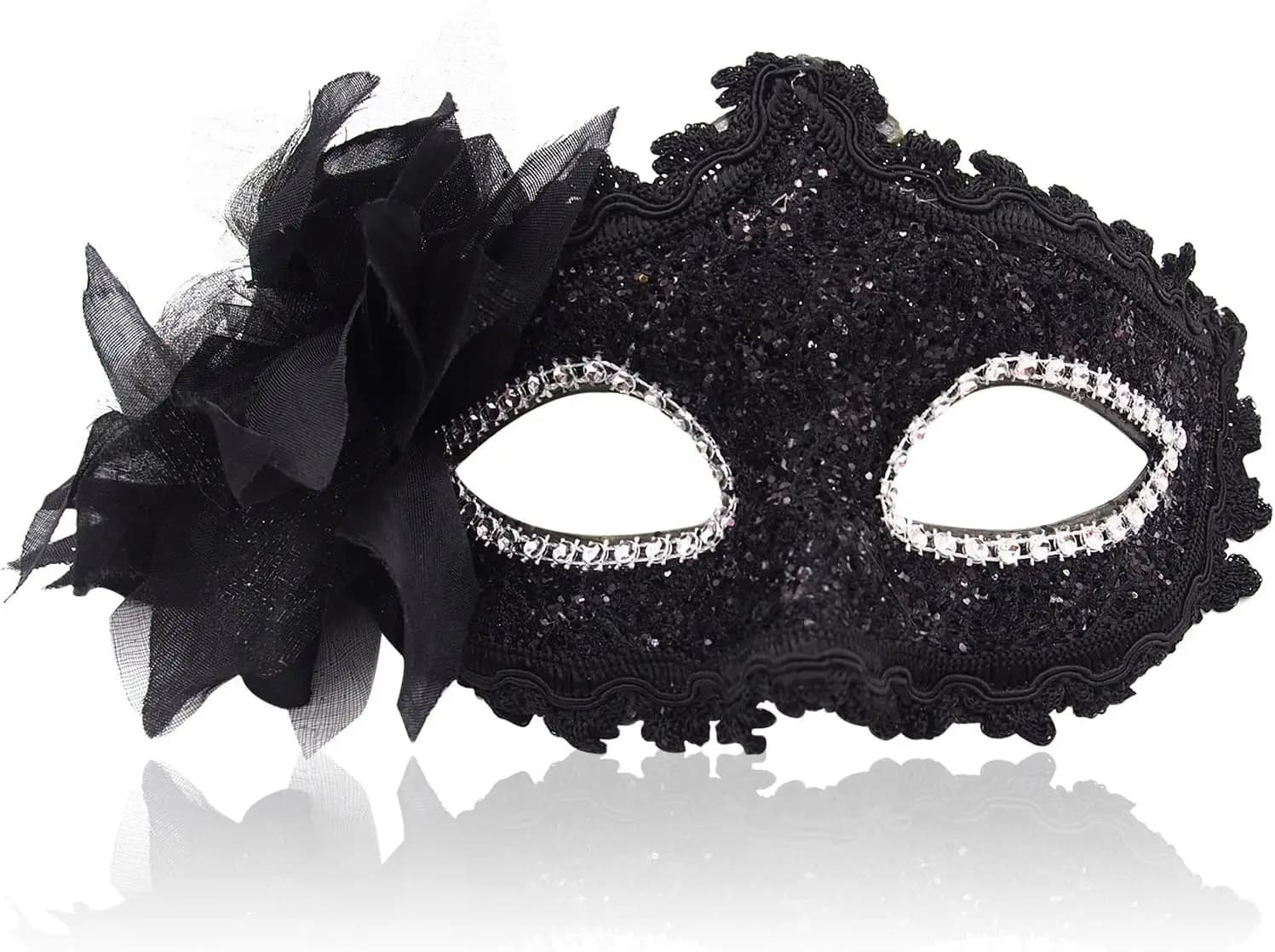 Elegante Maschera Veneziana per Donne, Maschera Occhi in Pizzo Mezza Faccia per Cosplay e Feste