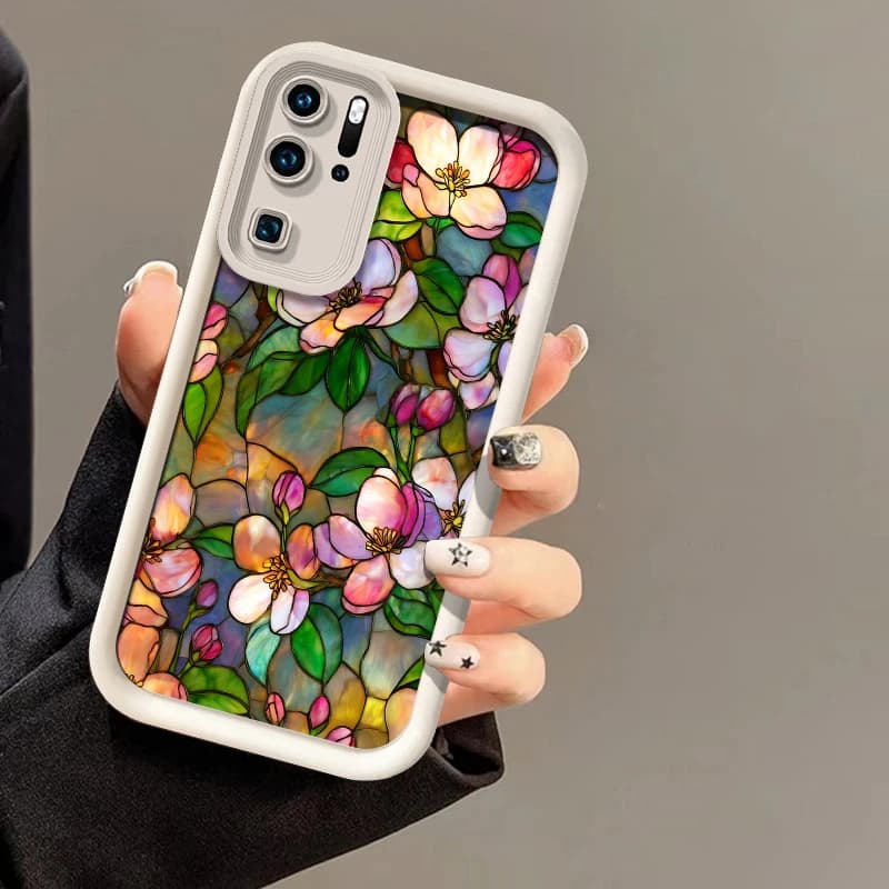 TPU Soft Case for Huawei P40 Lite 5G P30 P50 Pro P20 Y7A Y9S P Smart Pro Y9 Prime 2019 with colorful floral print