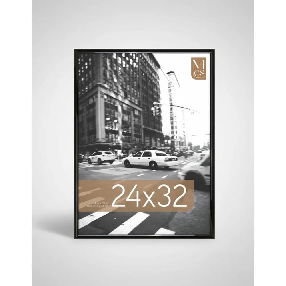 Grande cornice per poster nera lucida 24x32 - Appeso a parete verticale/orizzontale per foto, arte e puzzle