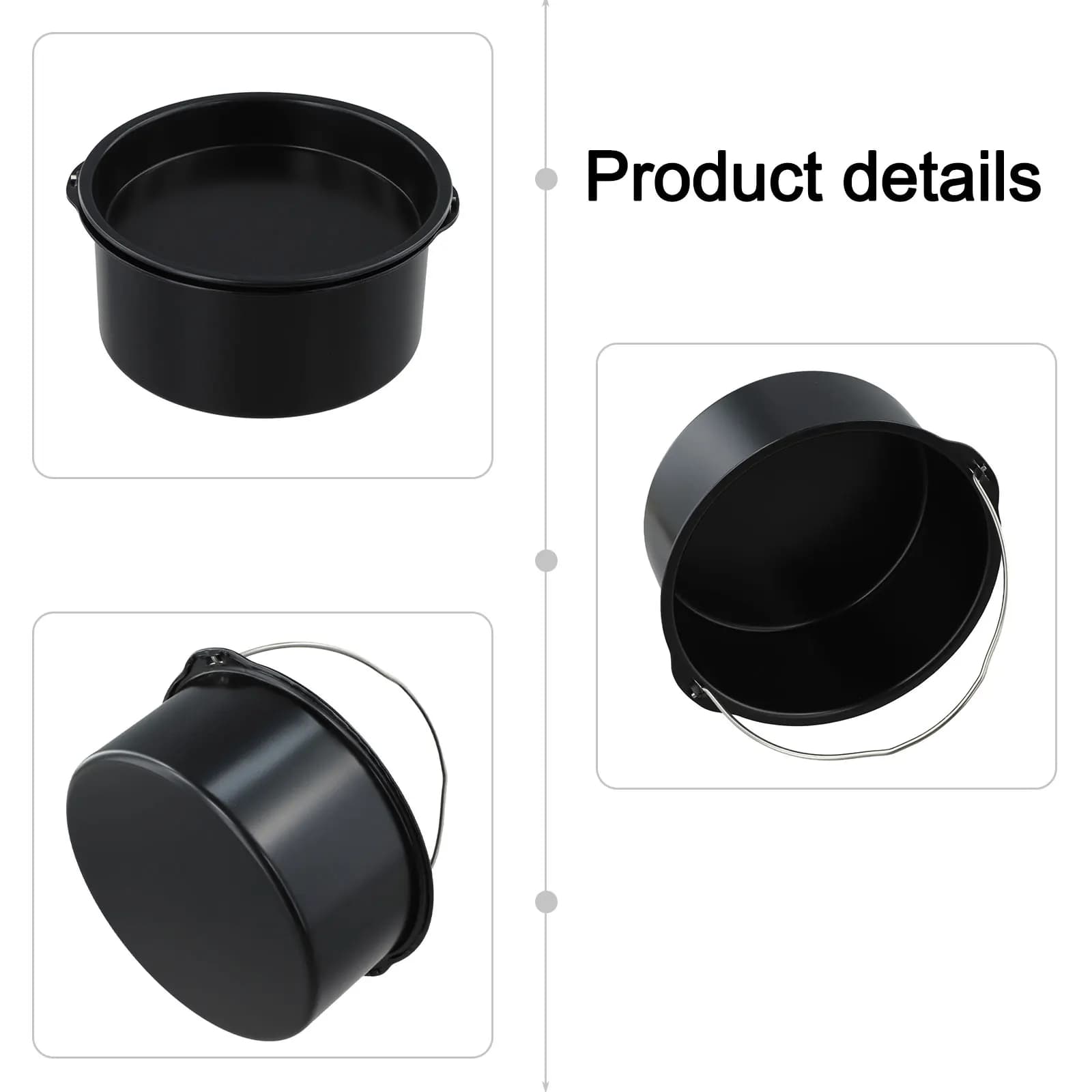 Pizza cooking 16x16x7,5 cm Air frying accessories Frying machine Non-stick cooking Carbon steel construction Effortless cleaning