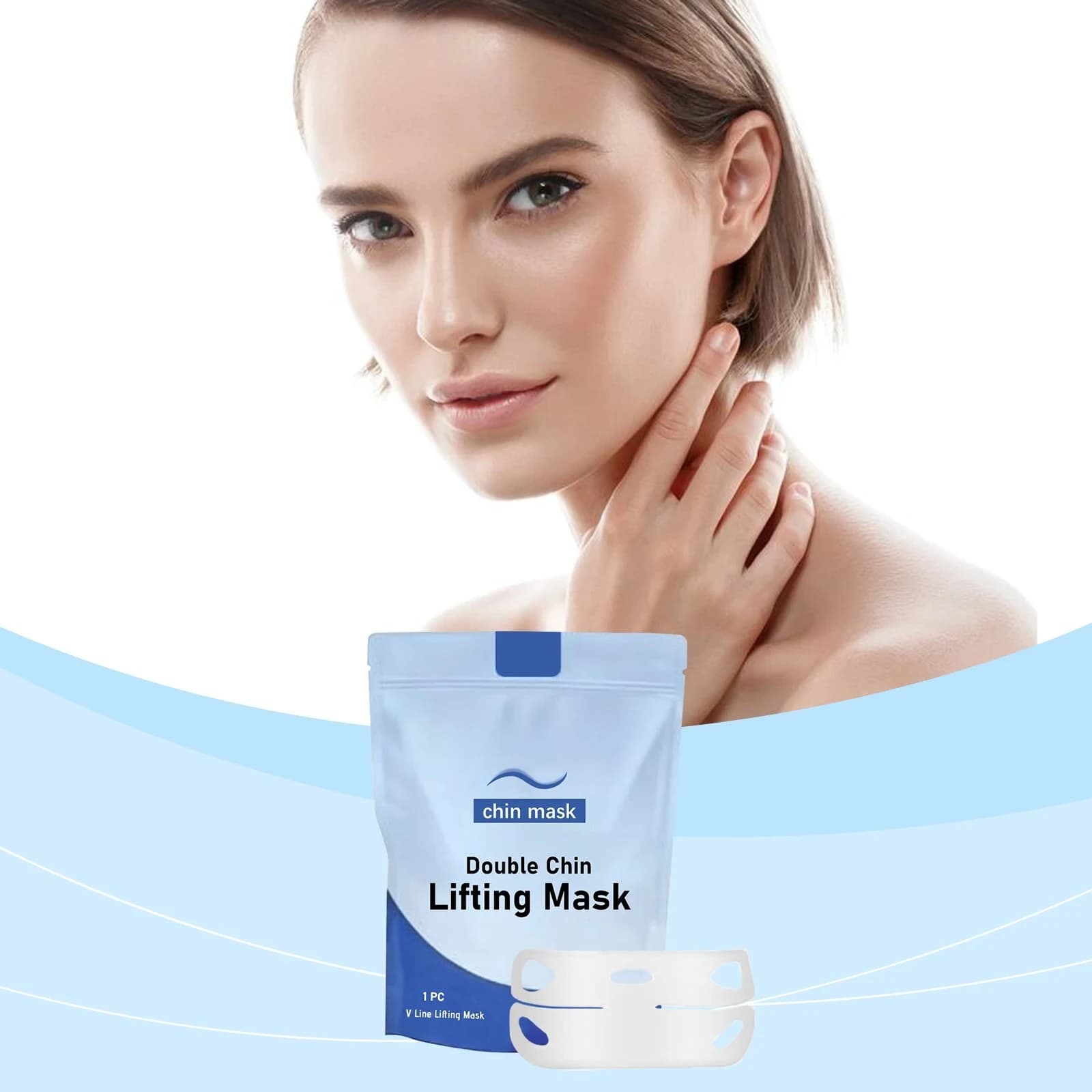 Maschera Viso Rassodante Antirughe, Attenua le Linee Sottili, Elimina il Doppio Mento, Migliora la Pelle Cadente, Idrata, Illumina e Tonifica