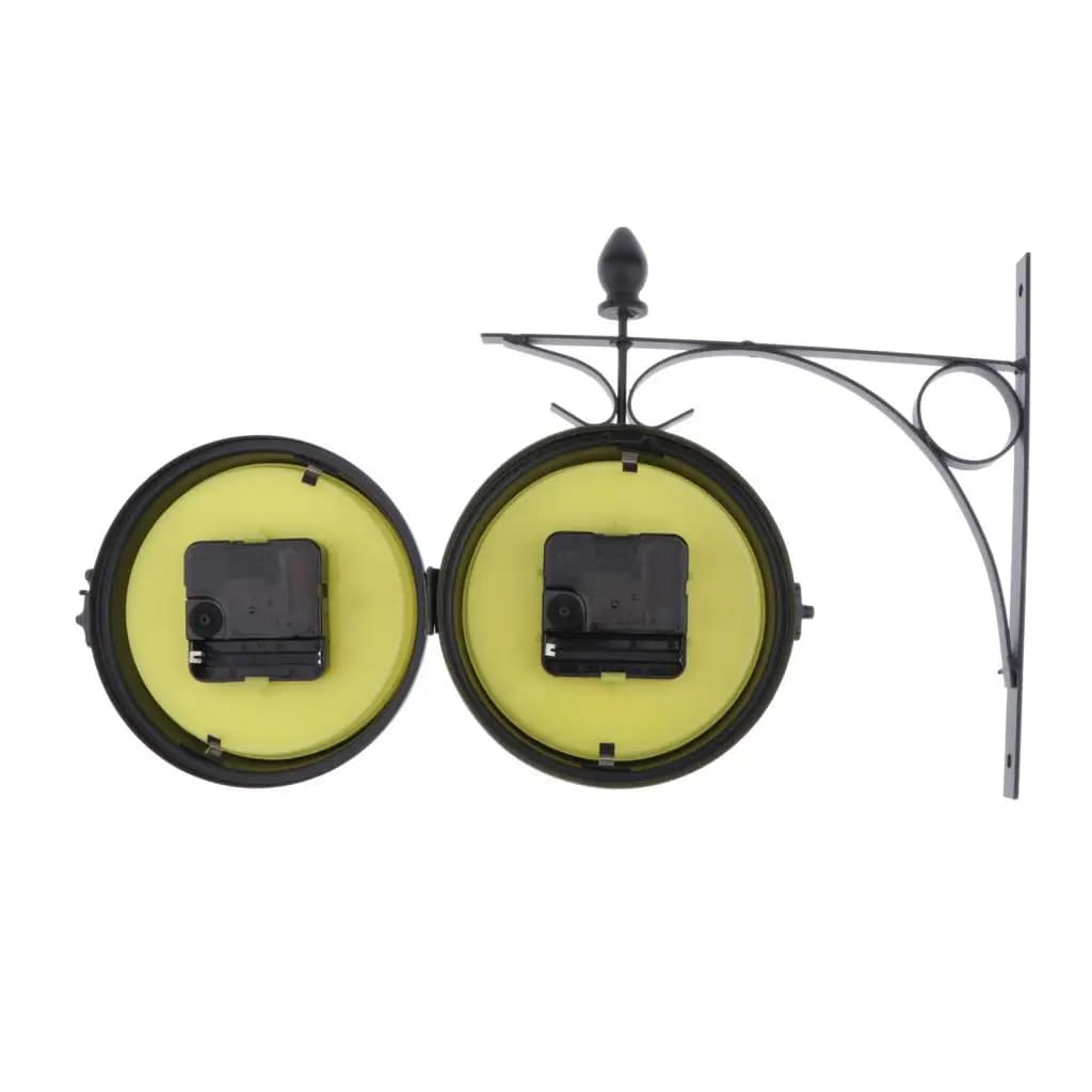 Garden Hanging Double Sided Wall Clock Antique Metal Frame Big Wall Clock for Outdoor or Indoor Use