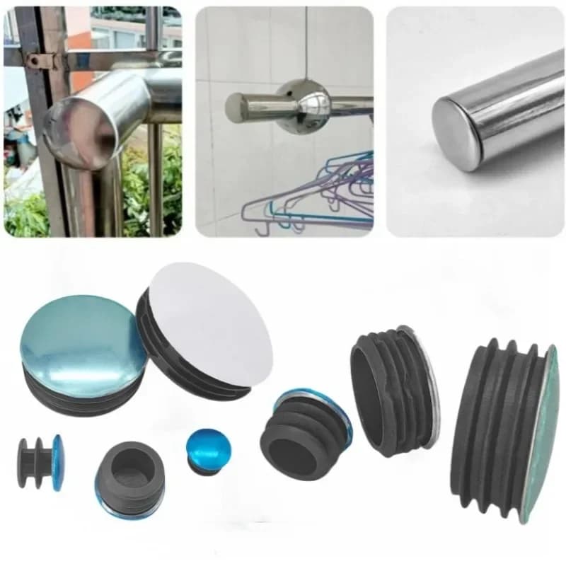 Diametro 16-50mm tondo in acciaio inox tubo tappo terminale copertura mobili gamba tubo spina con specchio plastica ferro foglio di protezione del pavimento