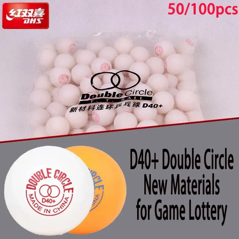 50/100PCS DHS D40 + Doppio Cerchio Palla da Ping Pong Nuovi Materiali Gioco Lotteria Ping-pong per Allenamento Indoor Gioco Competizione