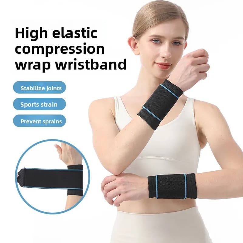 1pc Fascia da polso sportiva - Cinghie traspiranti Supporto di compressione per tendinite da sforzo e distorsioni Copertura per tutore articolare per sollevamento pesi
