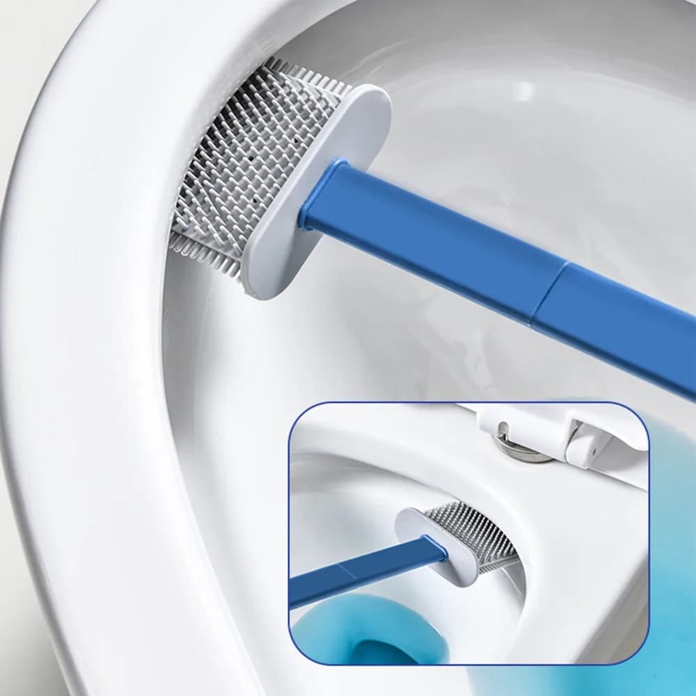 Long Handle Hanging Toilet Brush 3 Brush Heads Holder Included Bathroom Cleaning Brush Hanging Design