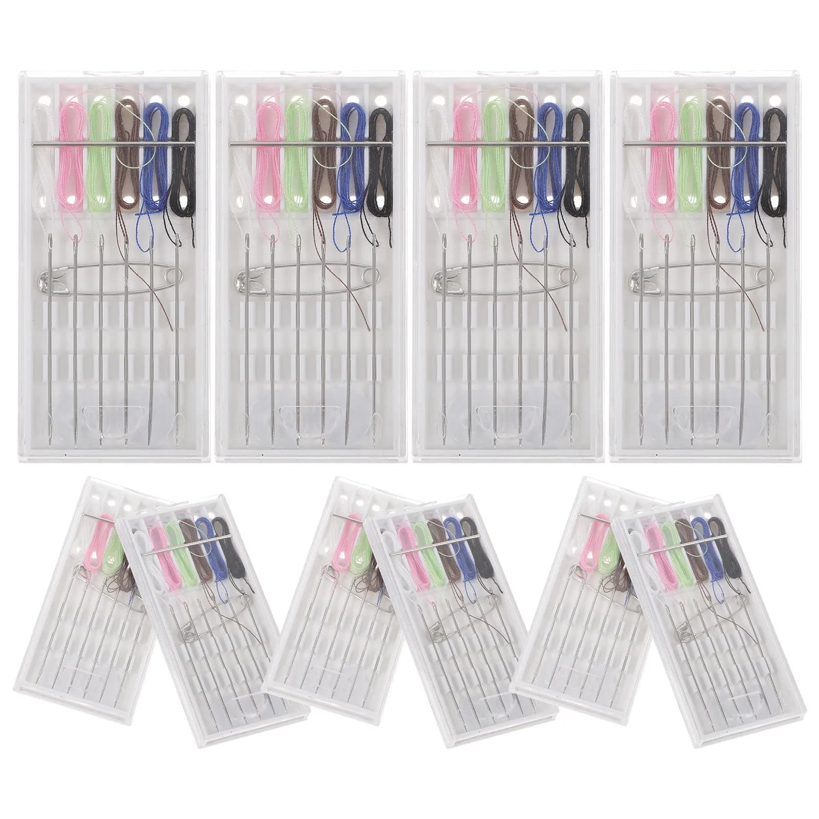 Set da Cucito Portatile 10 Pezzi, Kit Multifunzionale con Aghi e Fili per Cucito Domestico, Quilting, Sartoria, Ricamo e Punto Croce