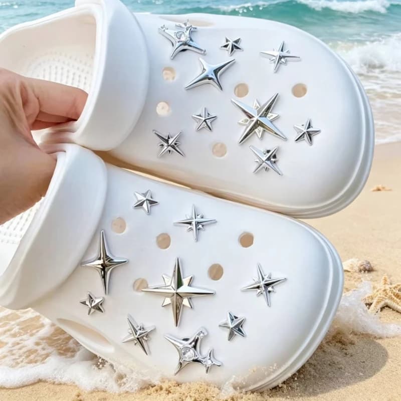 DIY Shoe Buckle Decorations for Women Multi-Functional Crosses Stars Sandals Slippers Shoe Clip Accessories