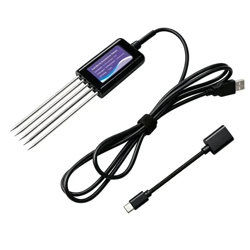 AB42-Garden Farm Soil Monitor 8-In-1 USB Sensor Tester PH EC Humidity Temp Fertility Detector For Android Phones
