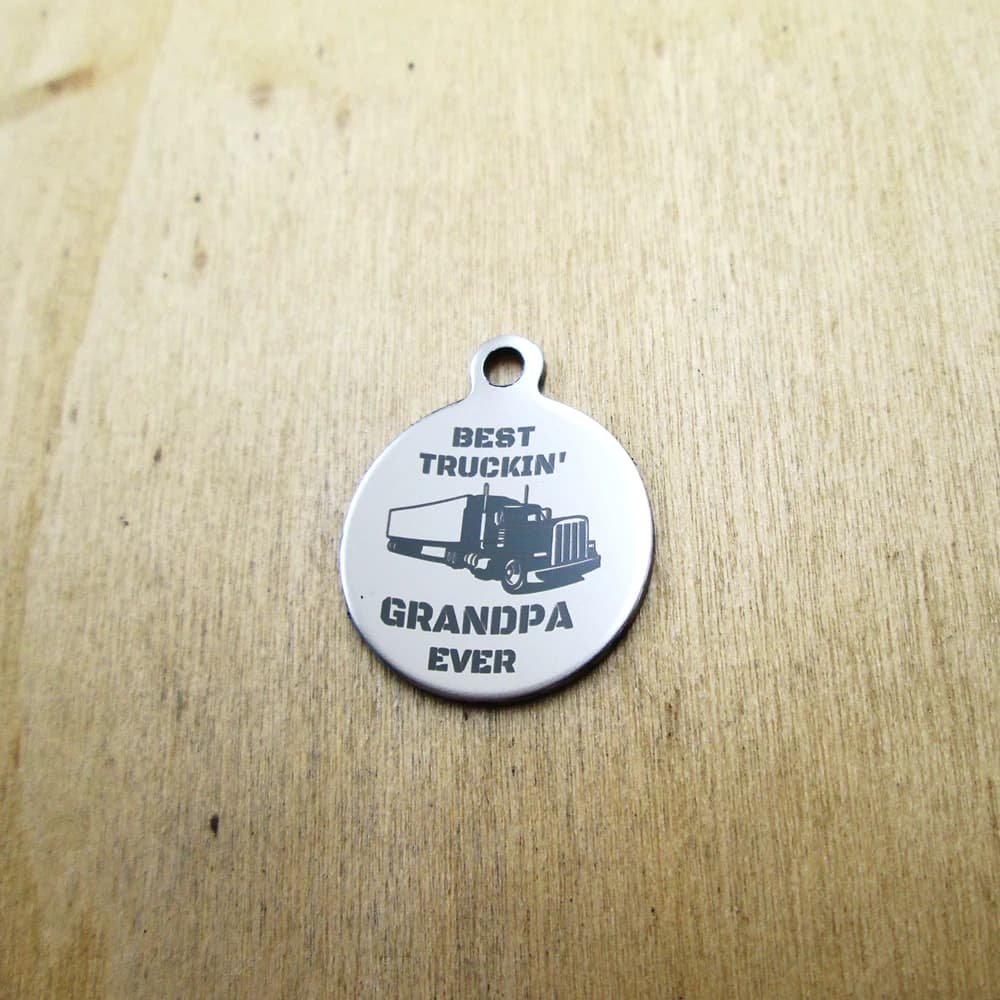 20 pieces--Best Truckin Grandpa Always Stainless Steel Pendants Pendants With DIY Pendants Laser Engraved