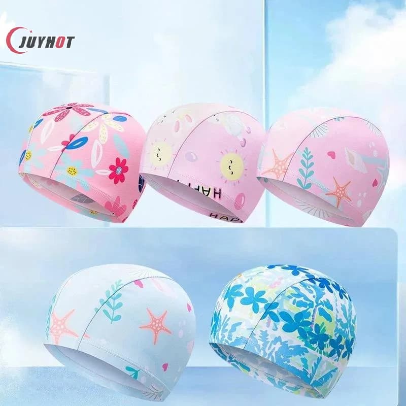 Kids Cartoon Print Swim Cap High Elasticity Waterproof Swimming Hat For Boys Girls Pool Beach Water Sports